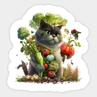 Cat gardener Sticker